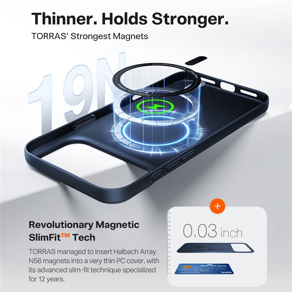 MagSafe Case for Apple iPhone 17 Pro Max, Torras, SlimFit, Transparent