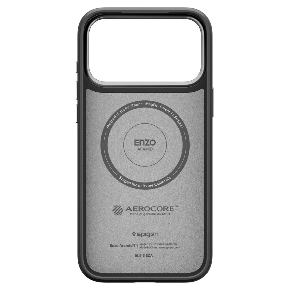 MagSafe Case for Apple iPhone 17 Pro, Spigen, Enzo Aramid T, Black Silver ACS09958