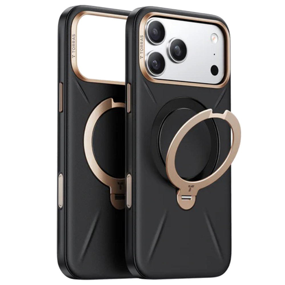 MagSafe Case for Apple iPhone 17 Pro, Torras, QPRO Leather, Black