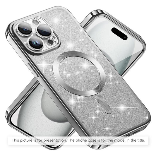 MagSafe Case for Apple iPhone 17, Techsuit, Luxury Glitter, Silver
