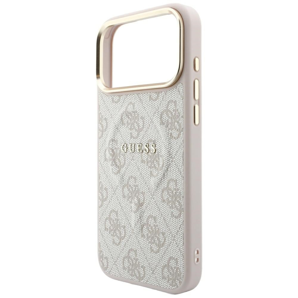 MagSafe Case for Apple iPhone 18 Pro / 17 Pro, Guess, 4G Embossed Classic, Pink