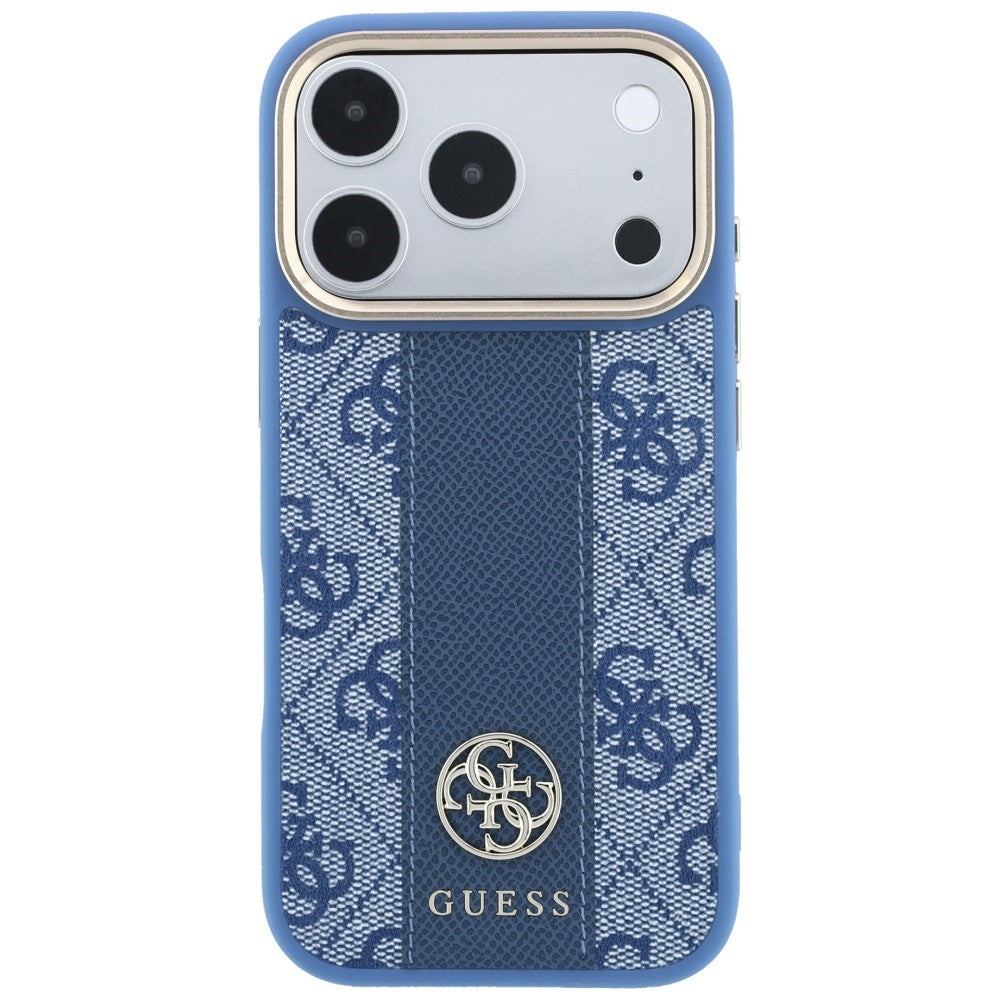 MagSafe Case for Apple iPhone 18 Pro / 17 Pro, Guess, 4G Stripe Round Classic Logo, Blue