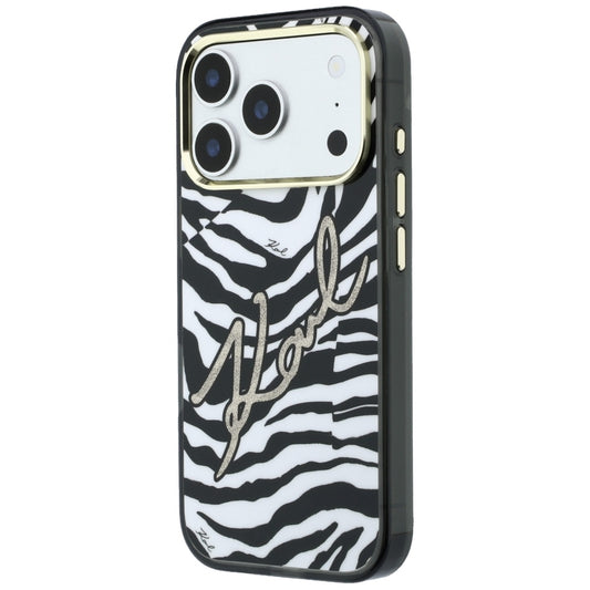 MagSafe Case for Apple iPhone 18 Pro / 17 Pro, Karl Lagerfeld, HC IML Signature Zebra Glitter Gold, Black