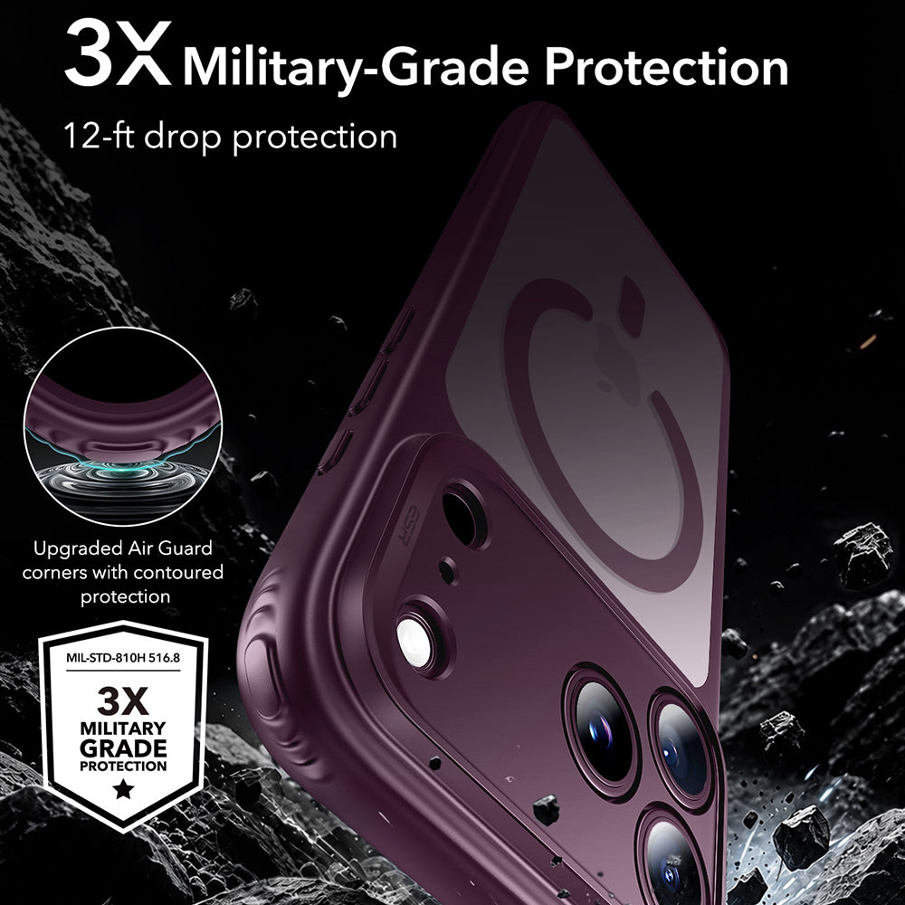 MagSafe Case for Apple iPhone 18 Pro Max / 17 Pro Max, ESR, Classic Hybrid, Dark Satin Burgundy