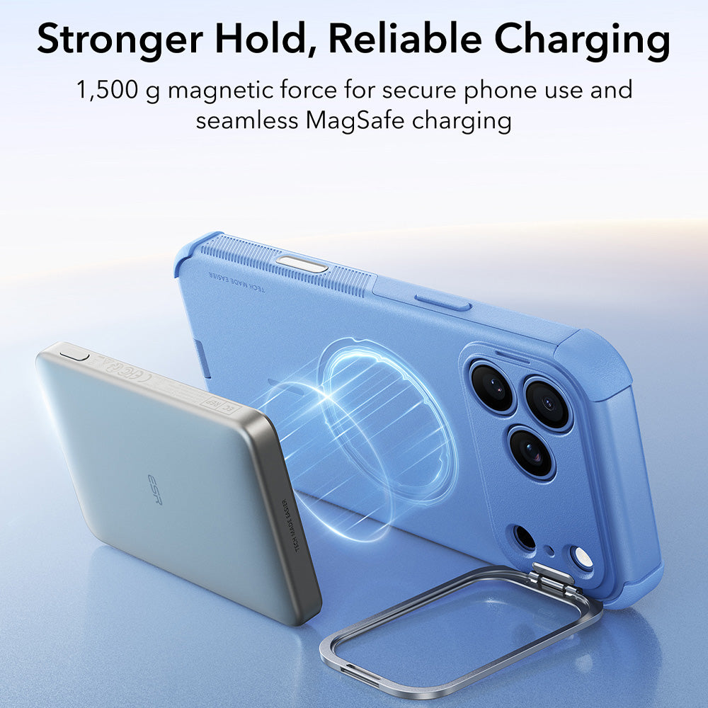 MagSafe Case for Apple iPhone 18 Pro Max / 17 Pro Max, ESR, Cyber Armor Kickstand, Blue