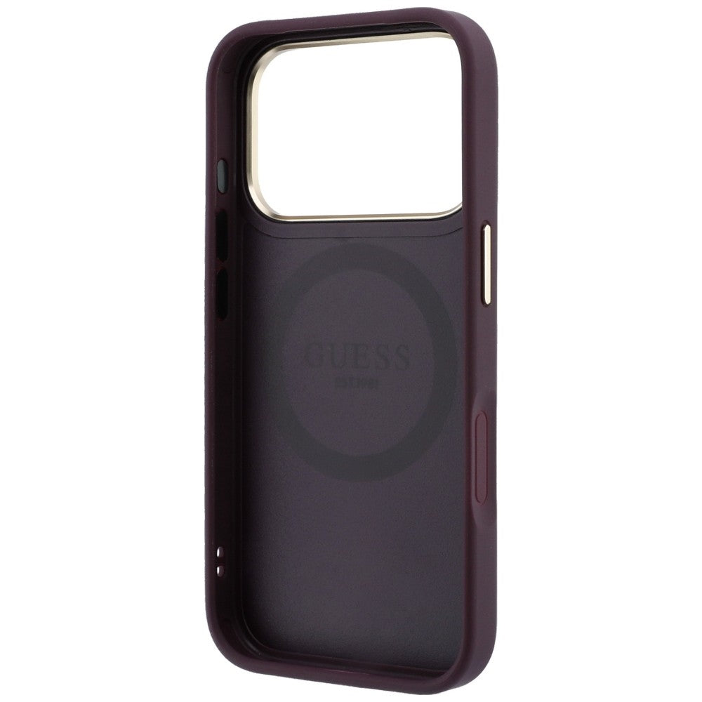 MagSafe Case for Apple iPhone 18 Pro Max / 17 Pro Max, Guess, Stripe Peony 4G, Burgundy