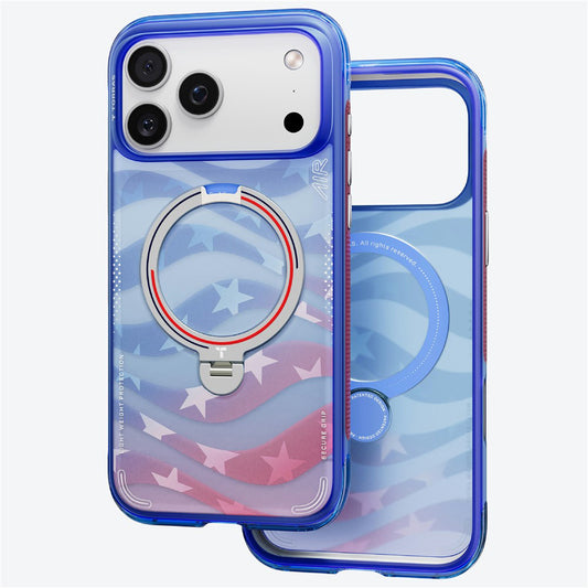 MagSafe Case for Apple iPhone 18 Pro Max / 17 Pro Max, Torras, Ostand Spin Air Football, Blue