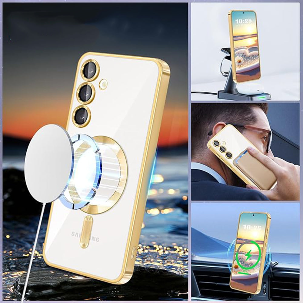 MagSafe Case for Samsung Galaxy A07 4G A075, Techsuit, Luxury Crystal, Black