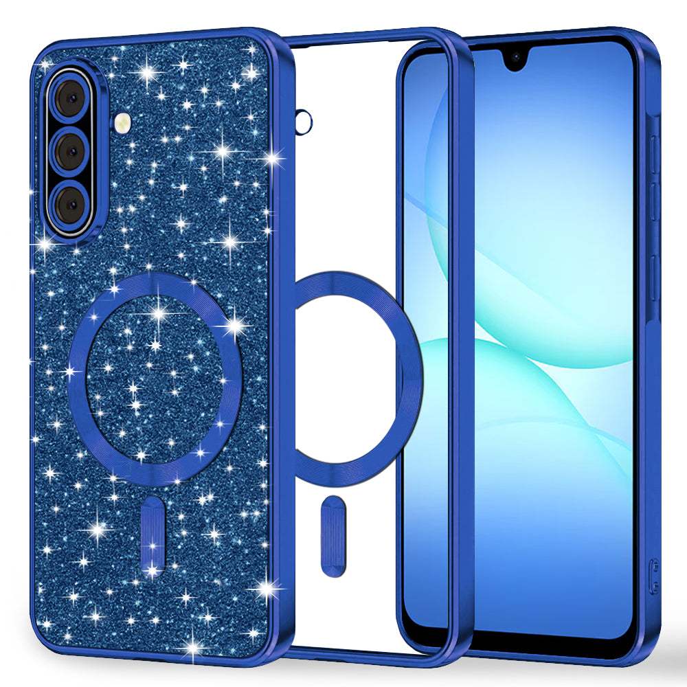 MagSafe Case for Samsung Galaxy A17 4G A175 / A17 5G A176, Techsuit, Luxury Glitter, Dark Blue