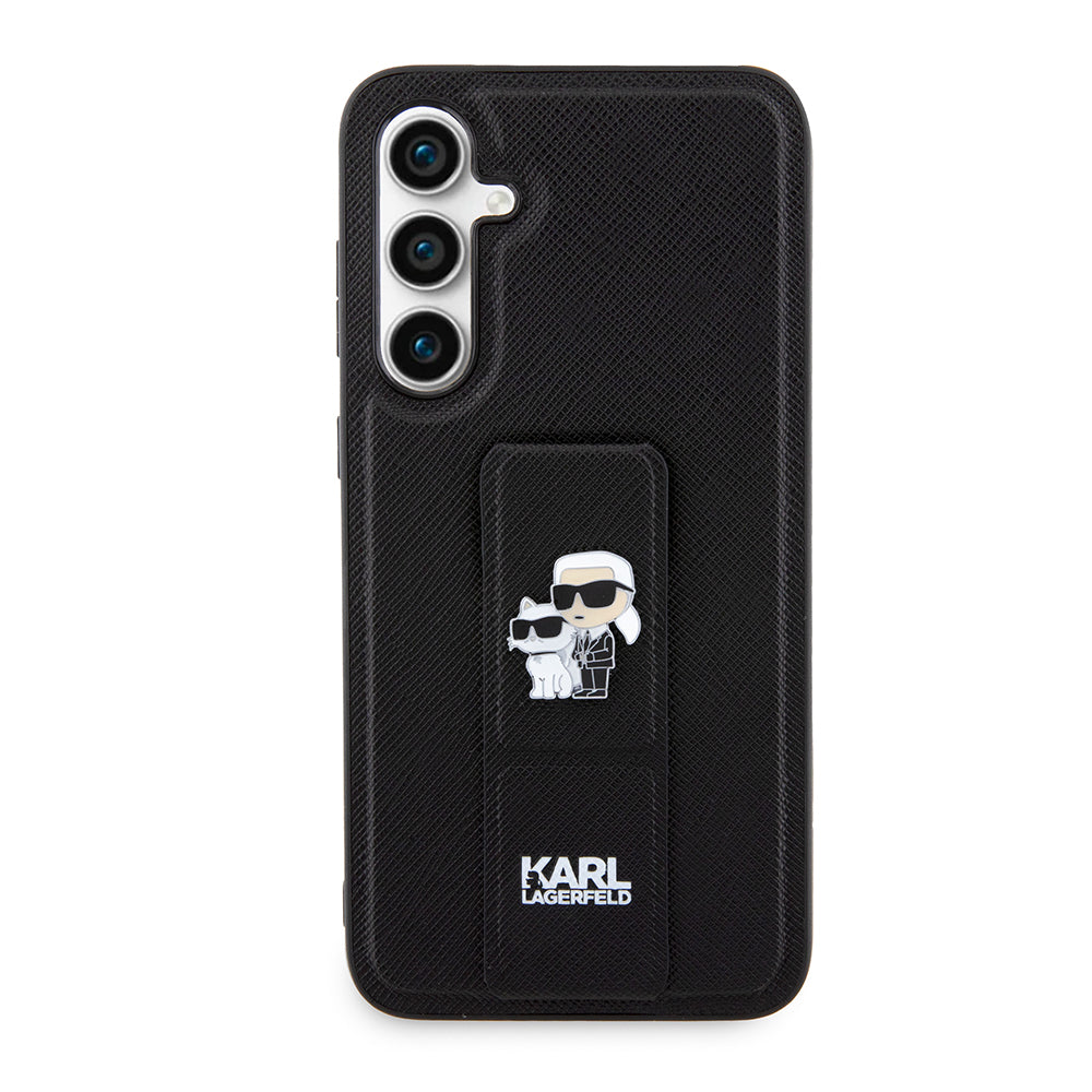 MagSafe Case for Samsung Galaxy S23 FE S711, Karl Lagerfeld, Saffiano Gripstand Karl & Choupette, Blue