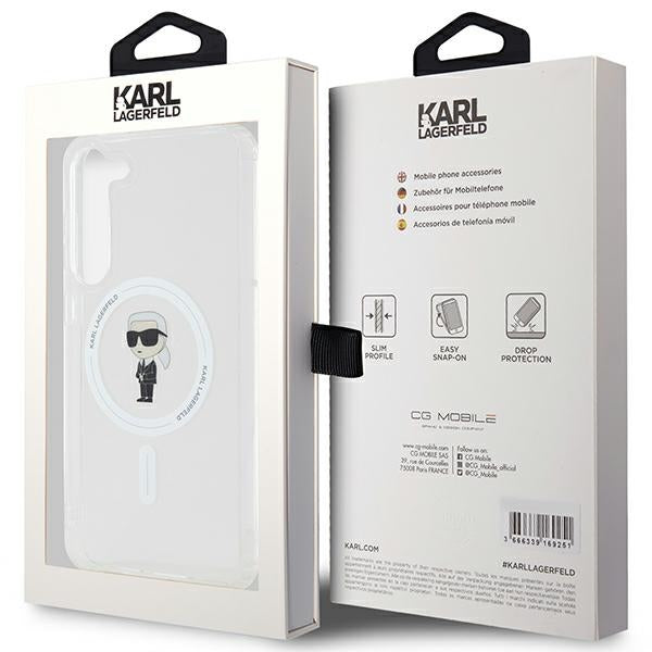 MagSafe Case for Samsung Galaxy S24+ S926, Karl Lagerfeld, IML Ikonik Karl, Transparent