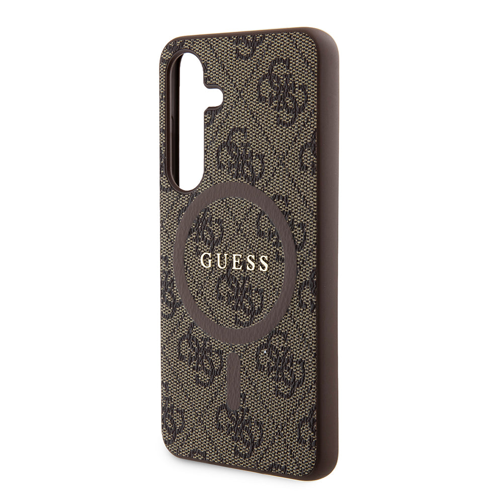 MagSafe Case for Samsung Galaxy S24 S921, Guess, 4G Collection, Brown