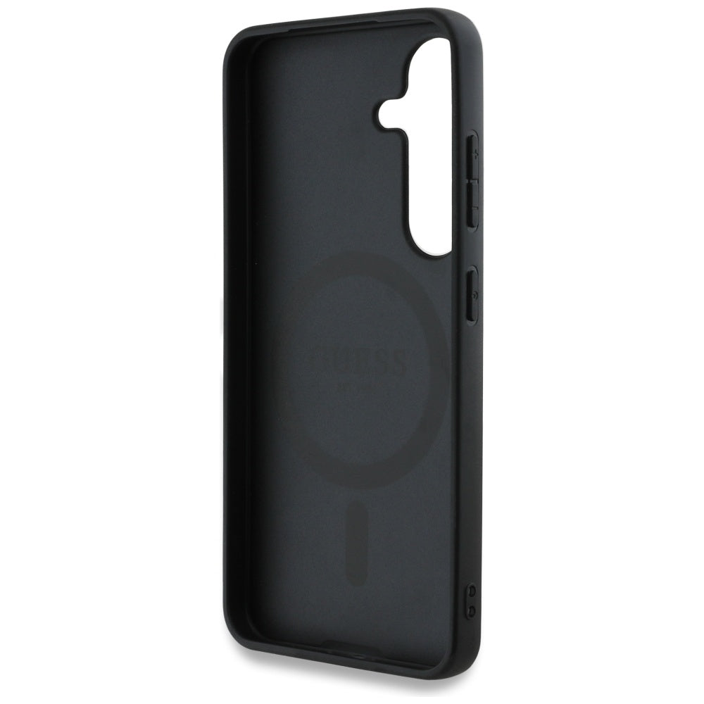 MagSafe Case for Samsung Galaxy S25+ S936, Guess, 4G Circle Classic Logo, Black