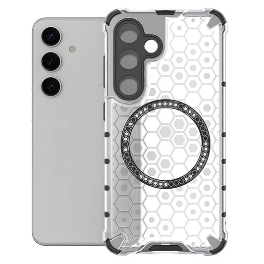 MagSafe Case for Samsung Galaxy S25+ S936, Techsuit, HoneyComb Shield, White