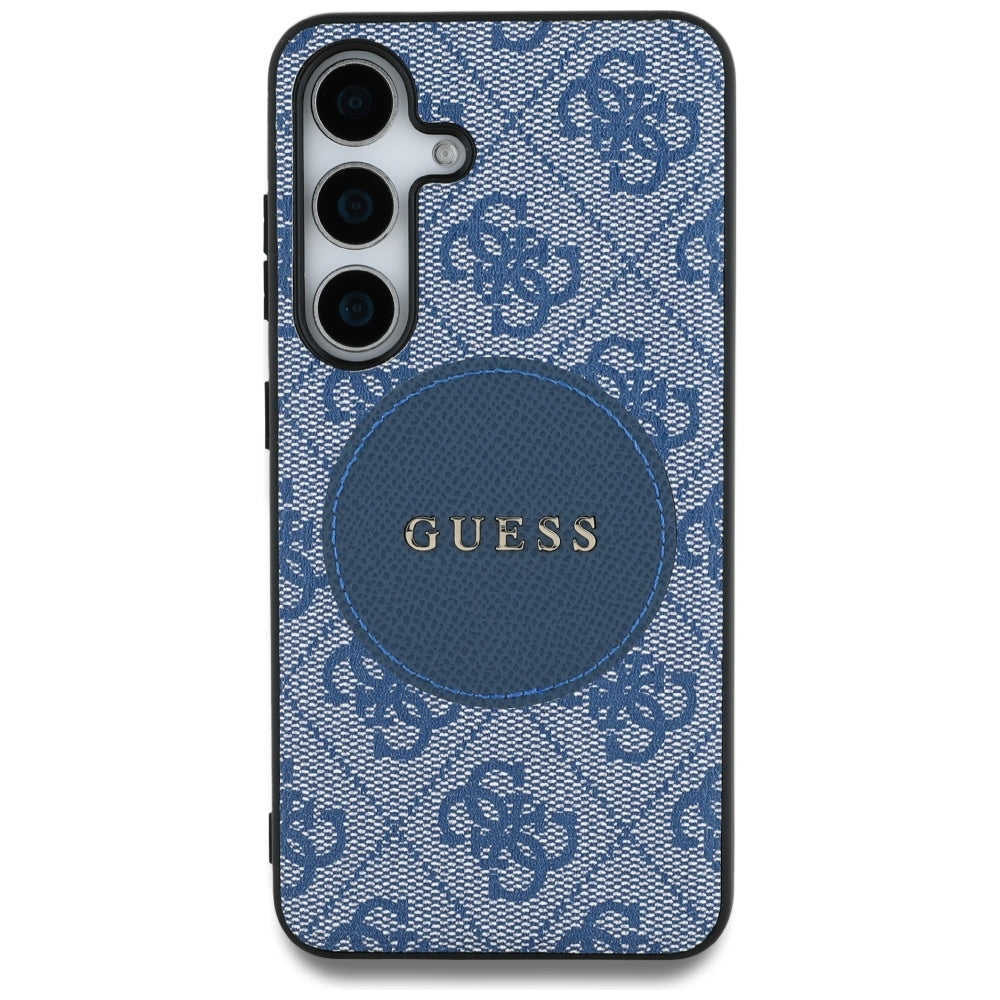 MagSafe Case for Samsung Galaxy S25 S931, Guess, 4G Circle Classic Logo, Blue