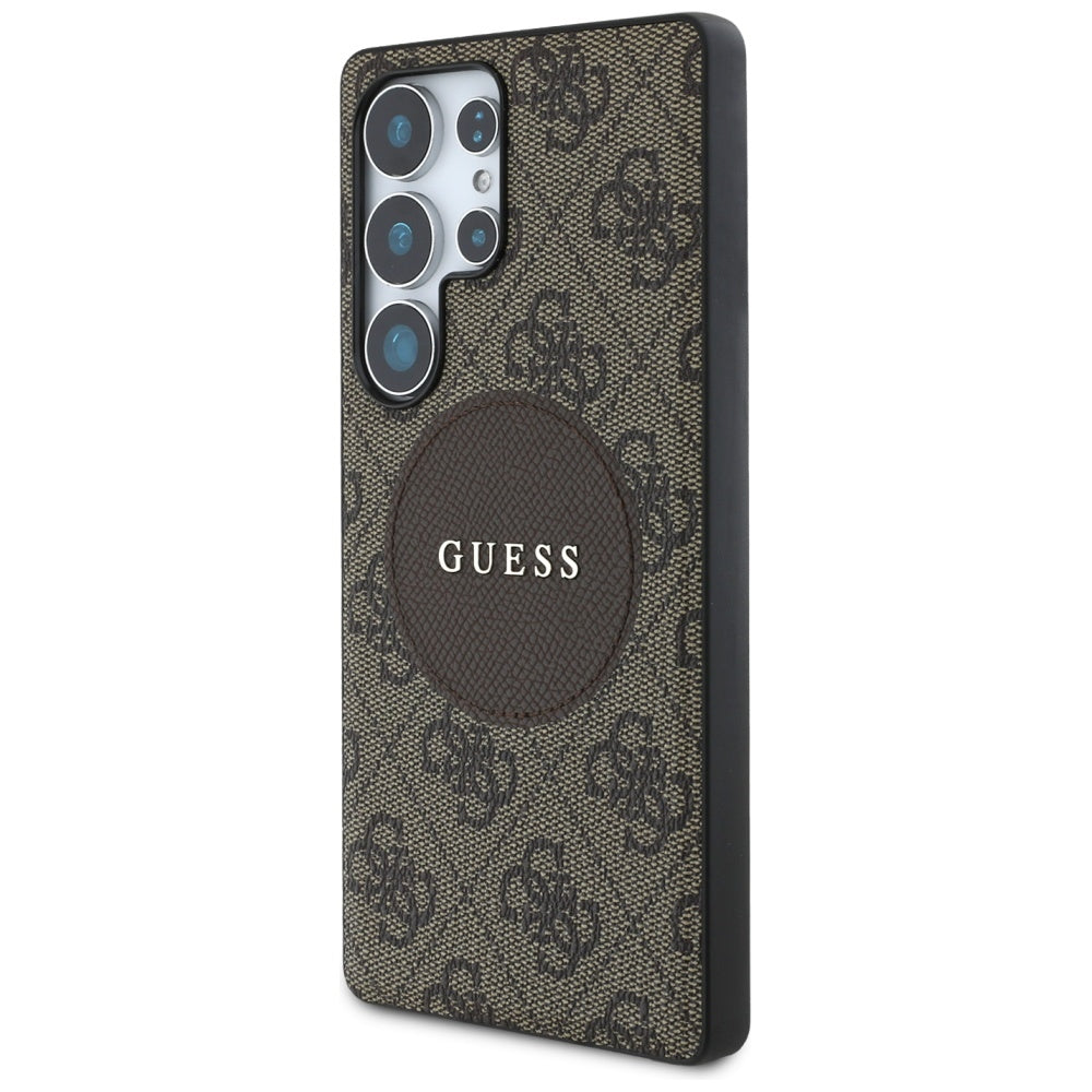MagSafe Case for Samsung Galaxy S25 Ultra S938, Guess, 4G Circle Classic Logo, Brown