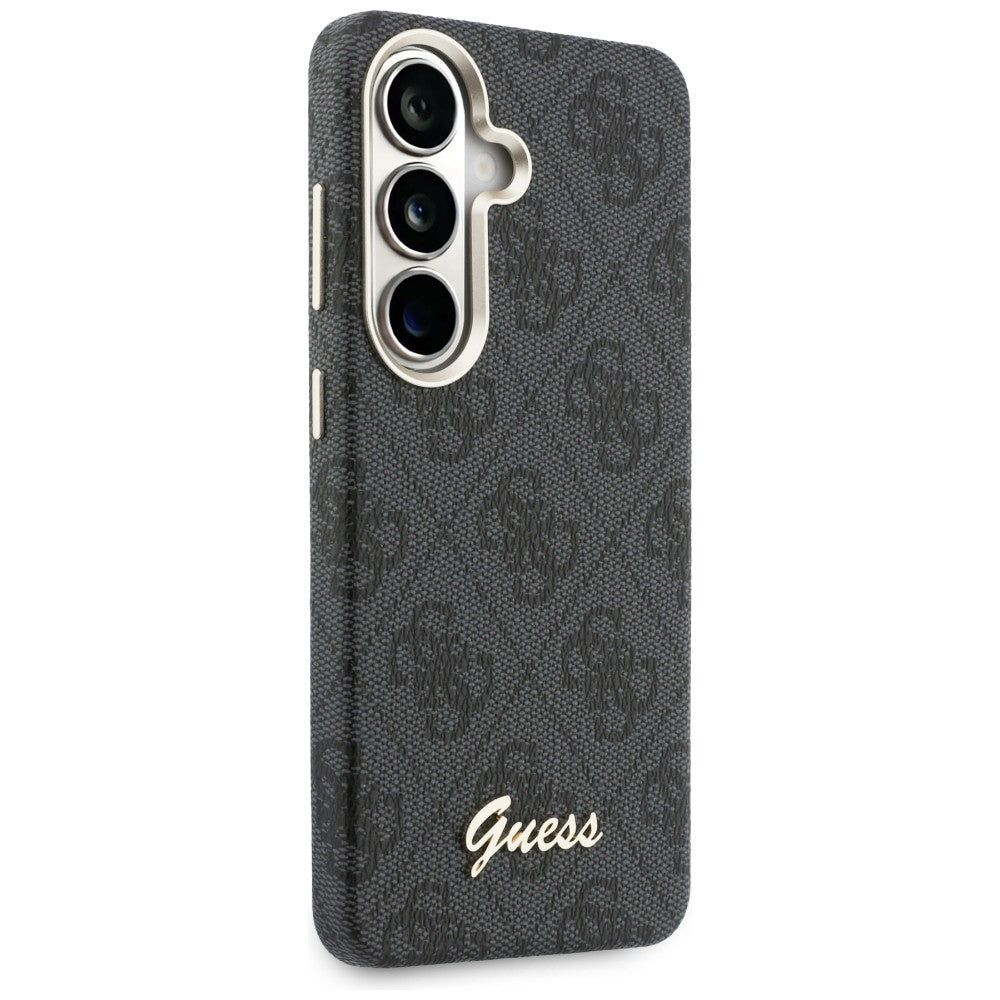MagSafe Case for Samsung Galaxy S26 S942, Guess, 4G Script Logo, Black