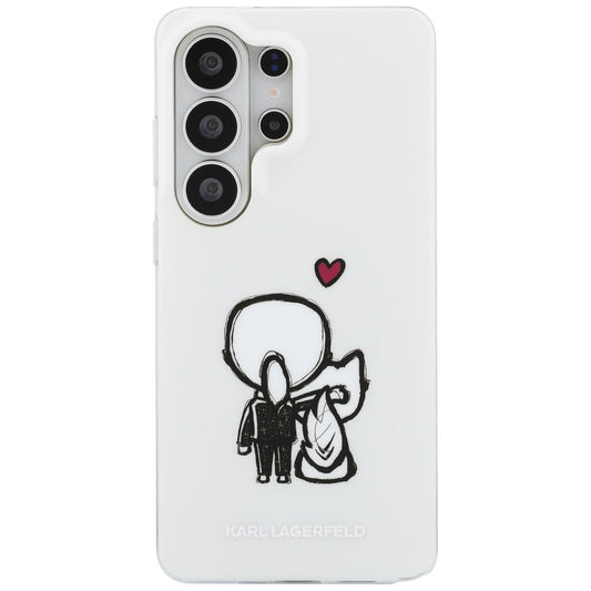 MagSafe Case for Samsung Galaxy S26 Ultra S948, Karl Lagerfeld, IML Karl & Choupette Back Logo, White