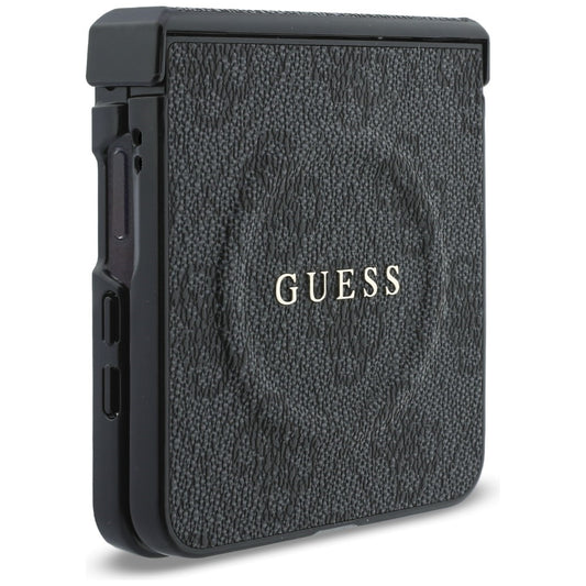MagSafe Case for Samsung Galaxy Z Flip8 F776, Guess, 4G Leather Classic, Black