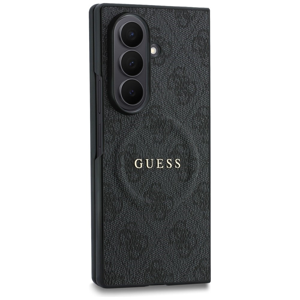 MagSafe Case for Samsung Galaxy Z Fold8 Ultra F976, Guess, 4G Leather Classic, Black