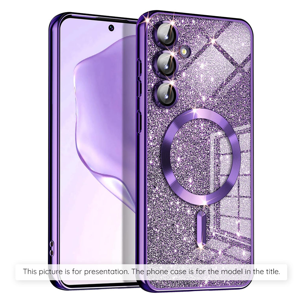 MagSafe Case for Xiaomi 17T Pro, Techsuit, Luxury Glitter, Dark Purple