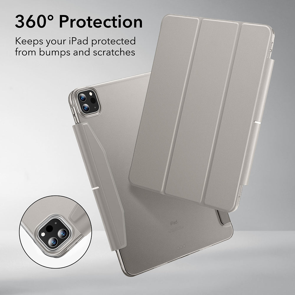 Case for Apple iPad Pro 13 (2024), ESR, Ascend Trifold, Gray