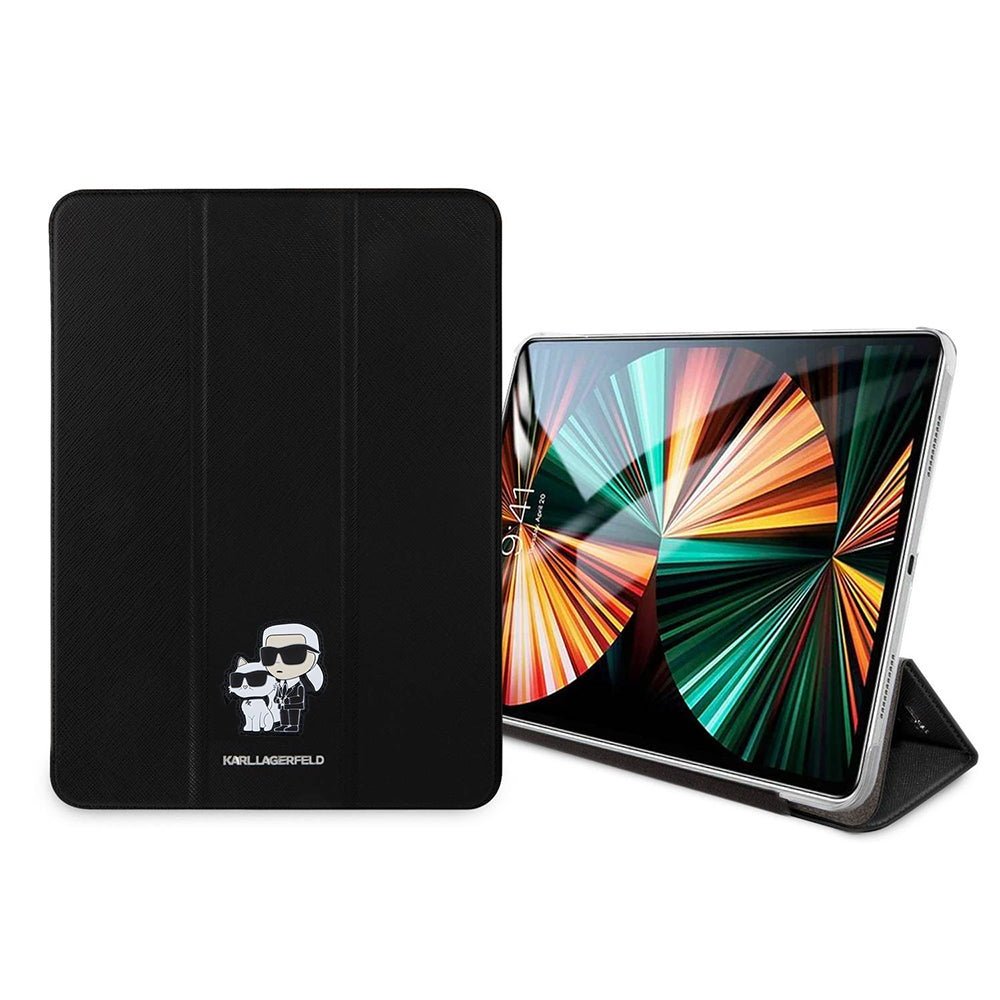 Case for Apple iPad Pro 13 (2024), Karl Lagerfeld, Saffiano Karl & Choupette, Black