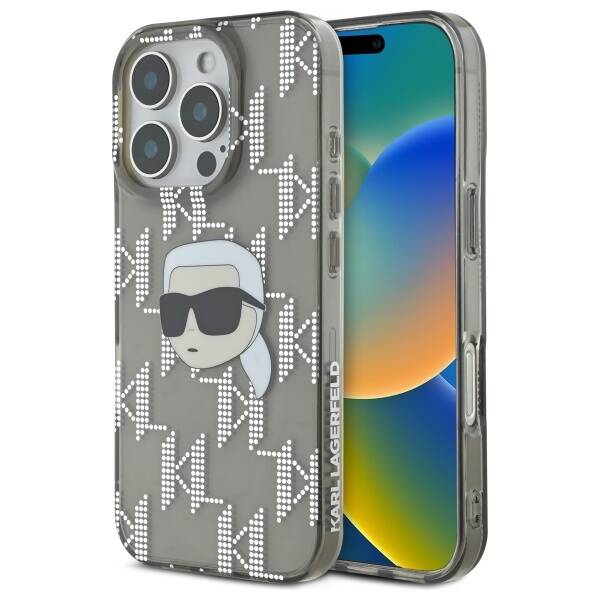 Case for Apple iPhone 16 Pro, Karl Lagerfeld, IML Luxury Electroplated Karl's Head, Black