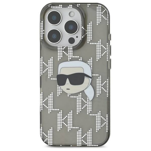 Case for Apple iPhone 16 Pro, Karl Lagerfeld, IML Luxury Electroplated Karl's Head, Black
