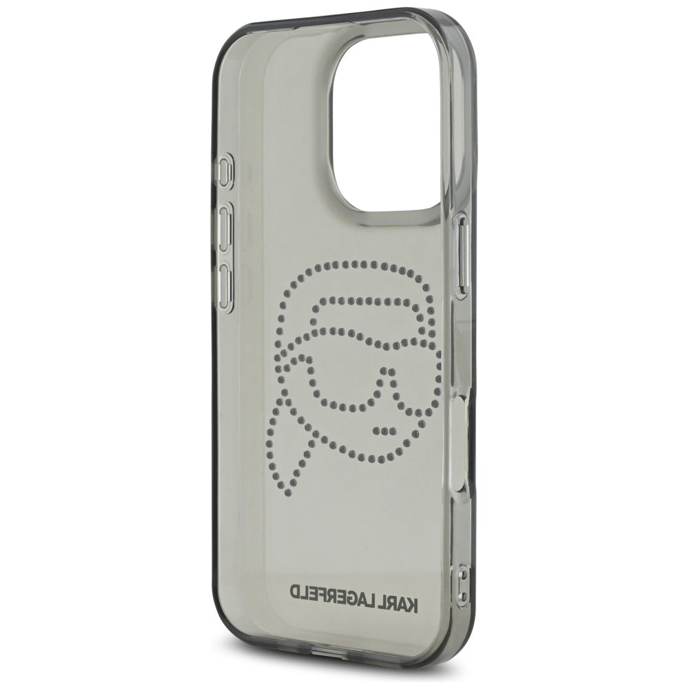Case for Apple iPhone 16 Pro, Karl Lagerfeld, IML Rhinestones Karl's Head, Black