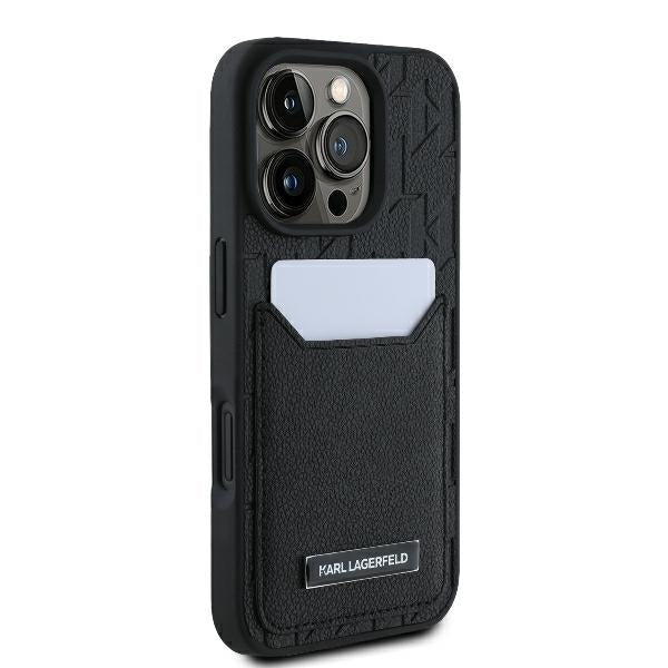 Case for Apple iPhone 16 Pro Max, Karl Lagerfeld, Cardslots Monogram, Black