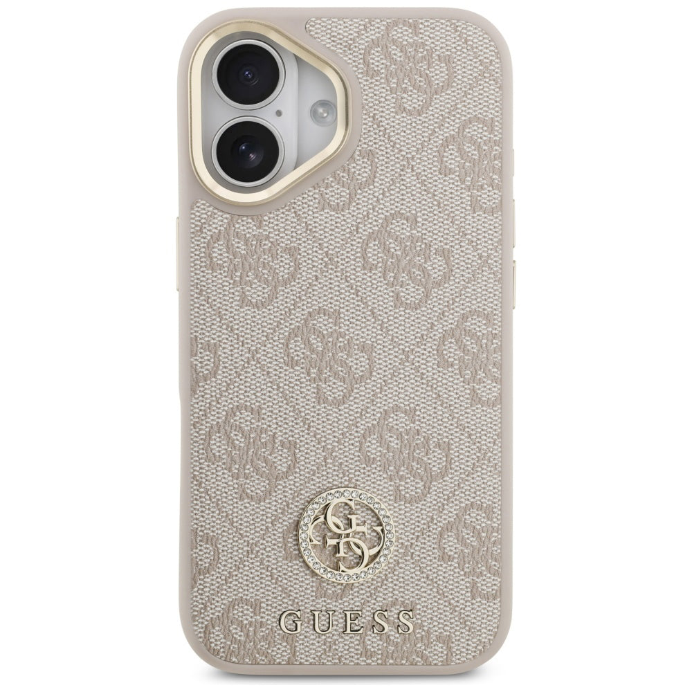 Case for Apple iPhone 17, Guess, 4G Strass Logo and Big Strap, Pink