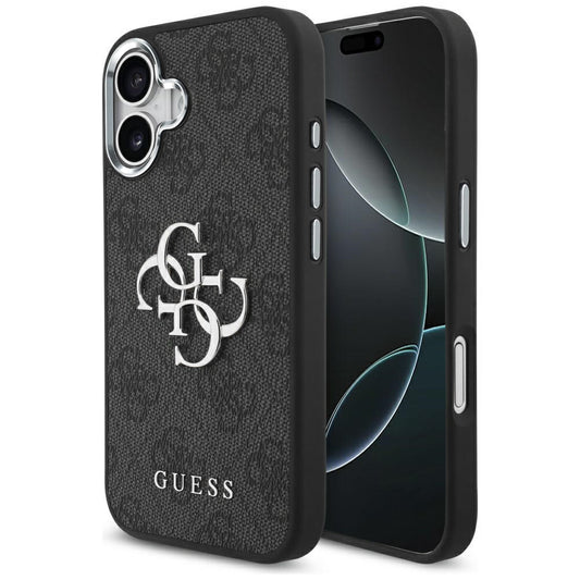 Case for Apple iPhone 17, Guess, Big 4G Logo Classic, Black Silver