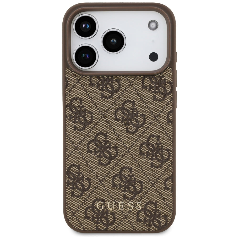 Case for Apple iPhone 17 Pro, Guess, 4G Classic, Brown