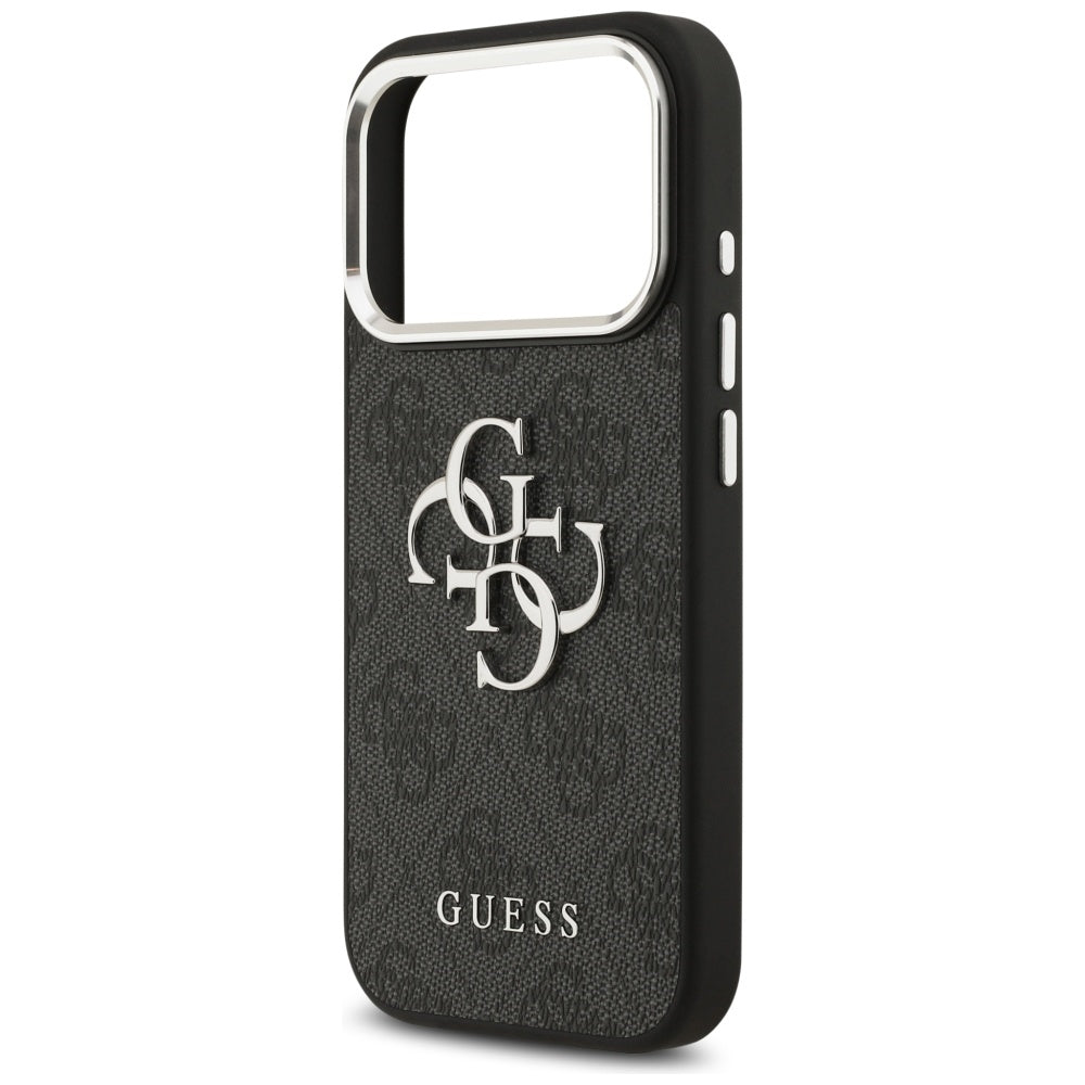 Case for Apple iPhone 17 Pro, Guess, Big 4G Logo Classic, Black Silver