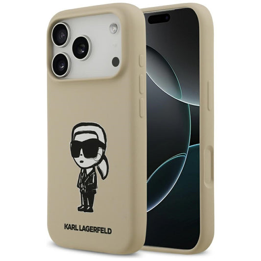 Case for Apple iPhone 17 Pro, Karl Lagerfeld, Sketch and Logo Karl, Brown