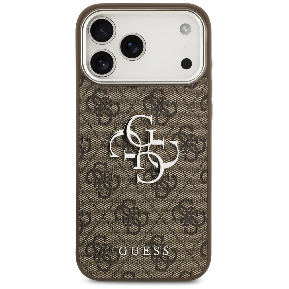 Case for Apple iPhone 17 Pro Max, Guess, Big 4G Logo Classic, Silver Brown
