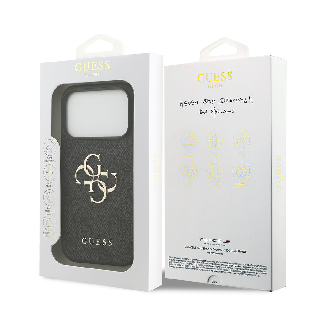 Case for Apple iPhone 18 Pro / 17 Pro, Guess, 4G Big Logo, Black