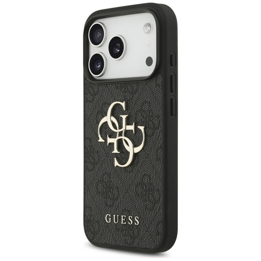 Case for Apple iPhone 18 Pro / 17 Pro, Guess, 4G Classic Logo with Strap, Black