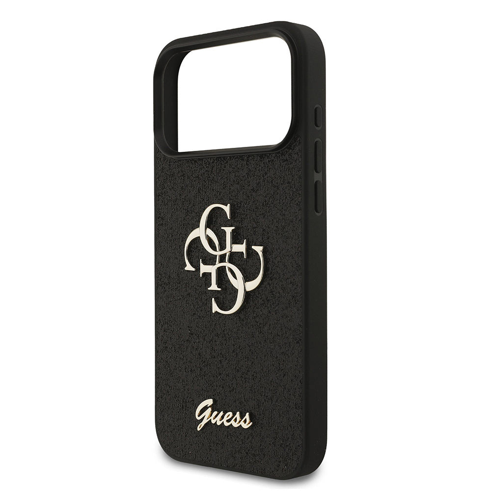 Case for Apple iPhone 18 Pro / 17 Pro, Guess, Fixed Glitter Big 4G, Black