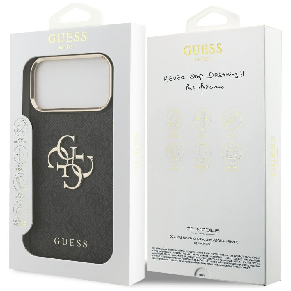 Case for Apple iPhone 18 Pro Max / 17 Pro Max, Guess, 4G Big Classic Logo, Black