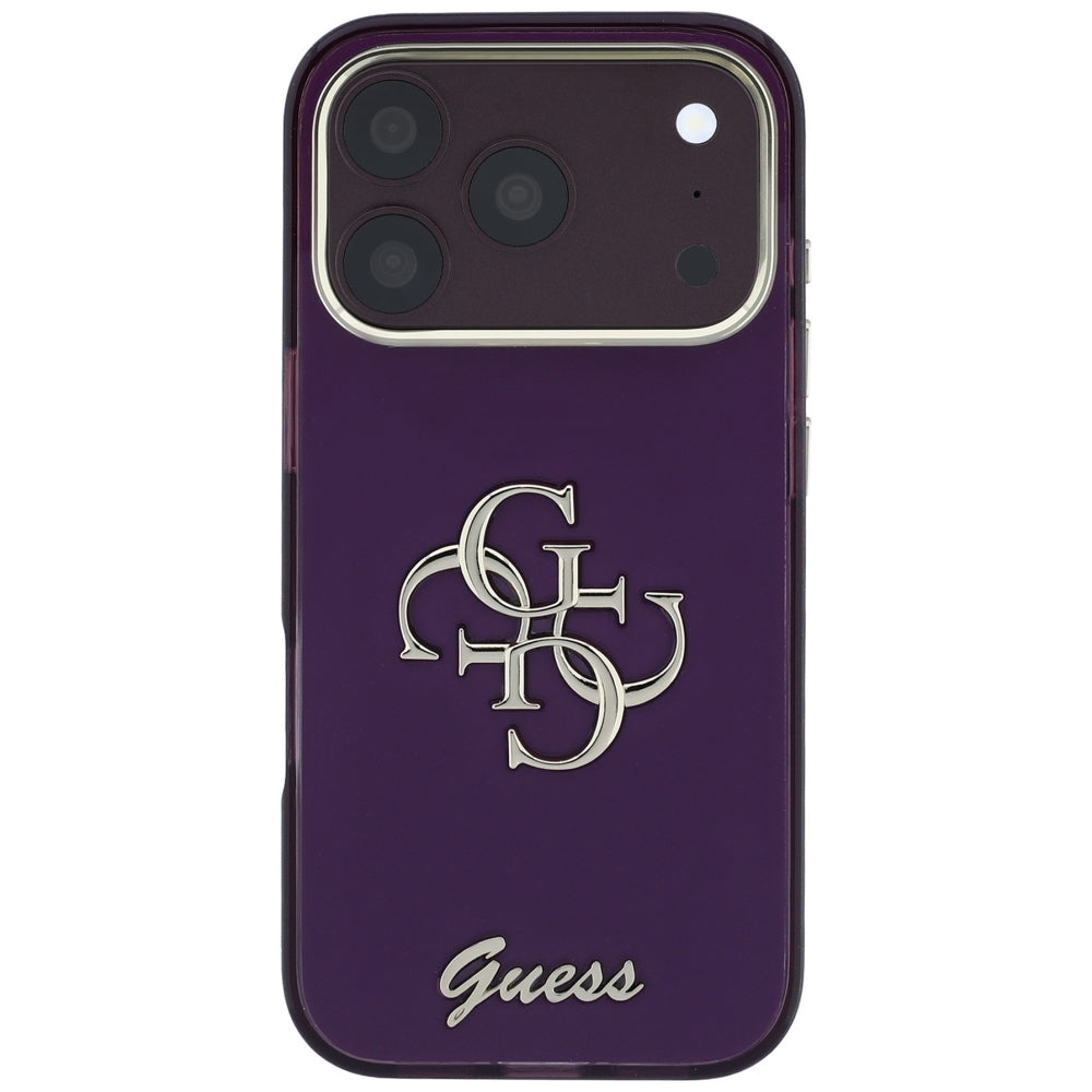 Case for Apple iPhone 18 Pro Max / 17 Pro Max, Guess, IML 4G Metal Script, Burgundy