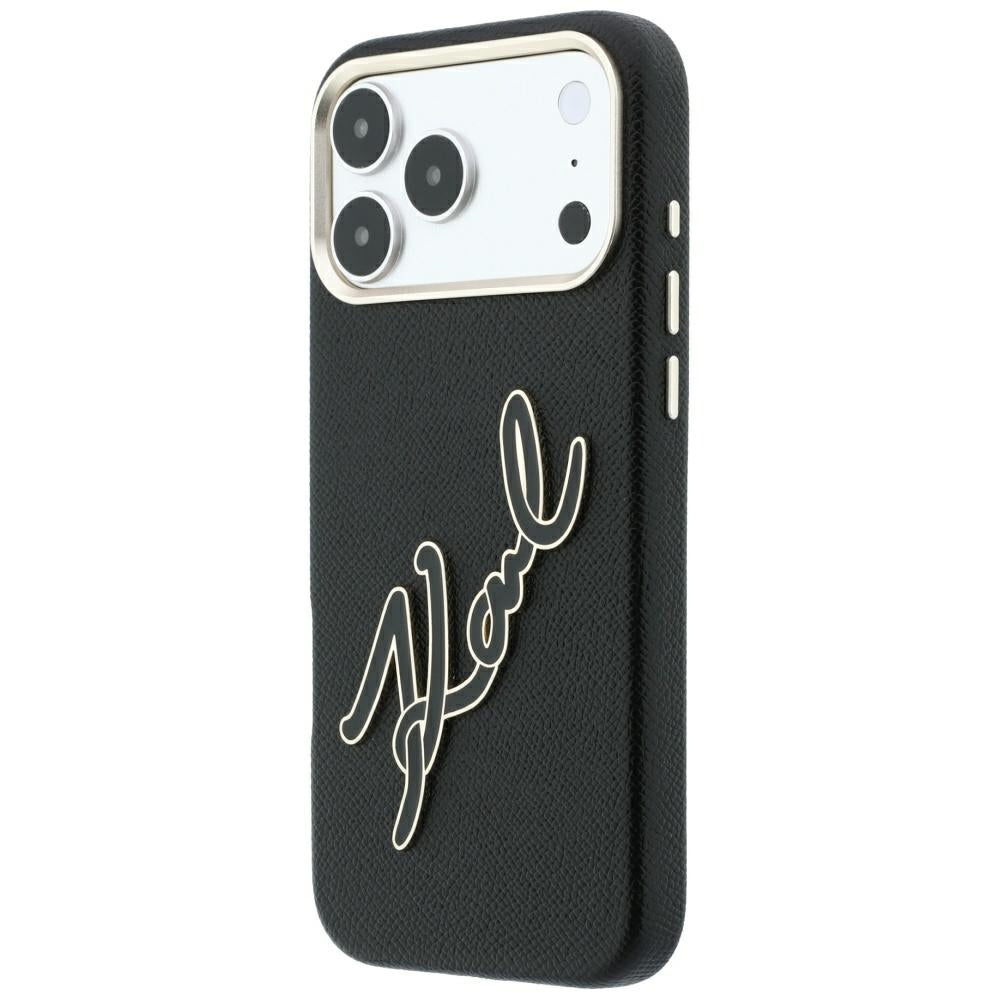 Case for Apple iPhone 18 Pro Max / 17 Pro Max, Karl Lagerfeld, Smooth Big Resin Signature Logo, Black