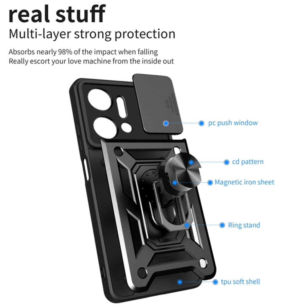 Case for Honor X7a, Techsuit, CamShield, Blue
