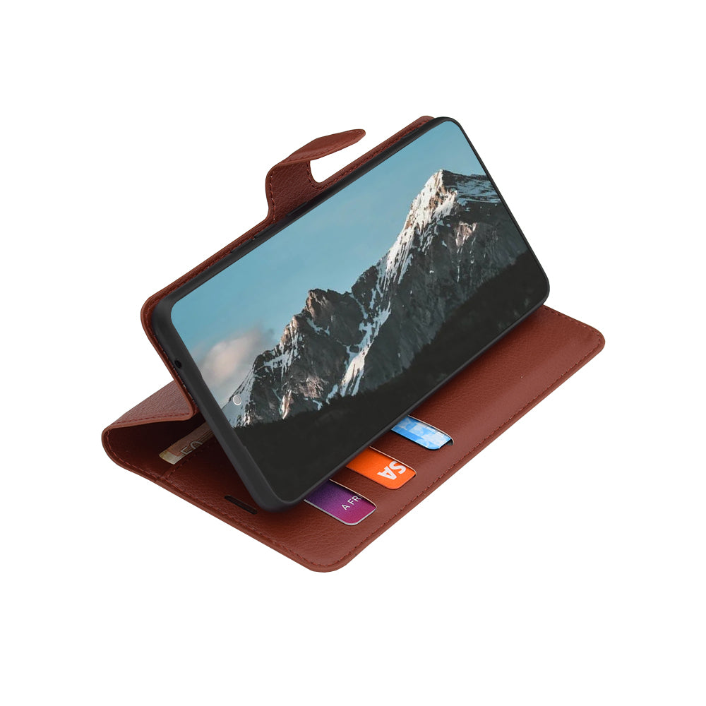 Case for Oppo Reno16 F / Reno16 FS, Techsuit, Leather Folio, Brown