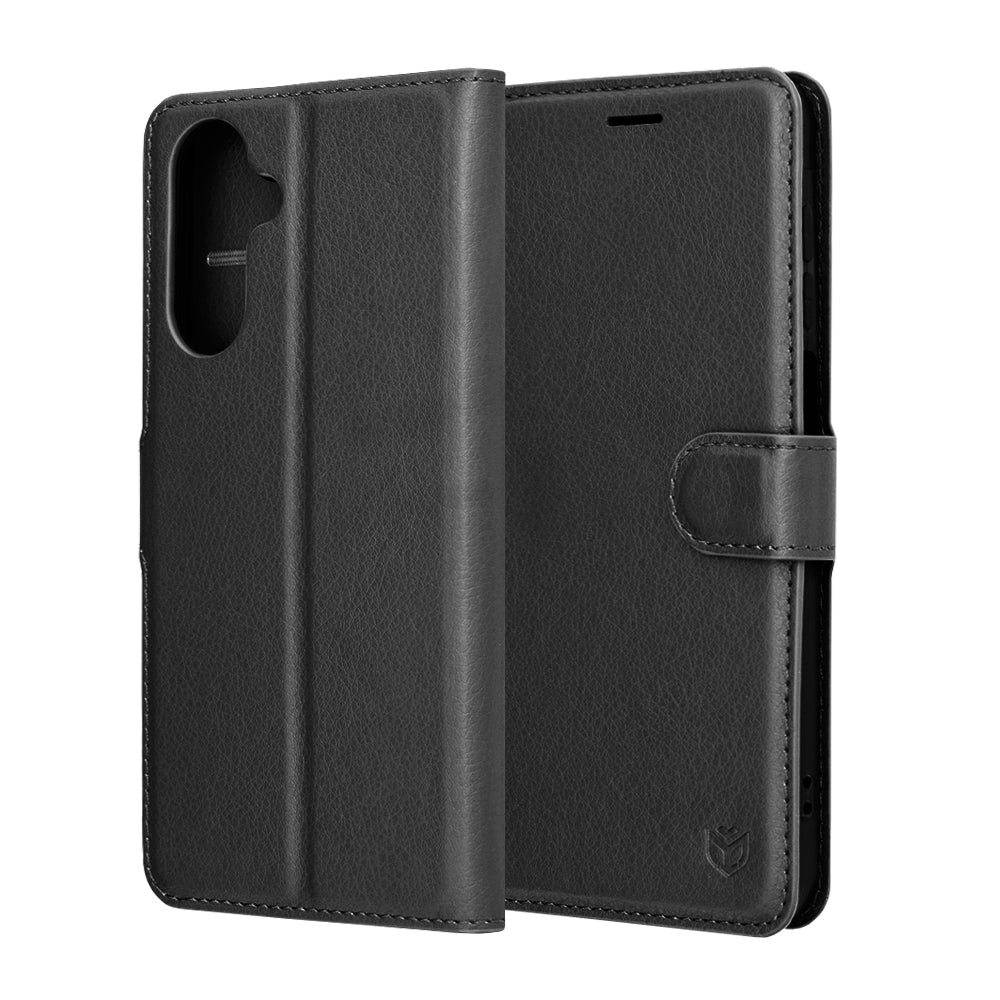 Case for Samsung Galaxy A17 4G A175 / A17 5G A176, Techsuit, Leather Folio, Black