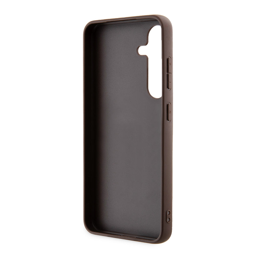 Case for Samsung Galaxy S24 S921, Guess, 4G Metal Gold Logo, Brown