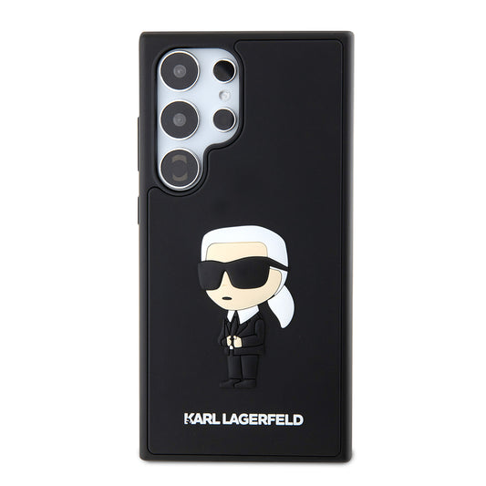 Case for Samsung Galaxy S24 Ultra S928, Karl Lagerfeld, 3D Rubber Ikonik Karl, Black