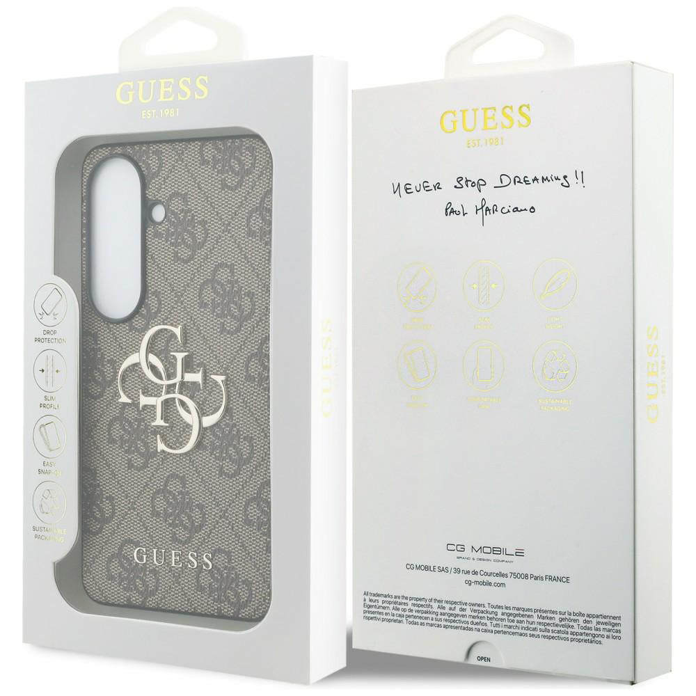 Case for Samsung Galaxy S26 Plus S947, Guess, 4G Big Logo, Brown