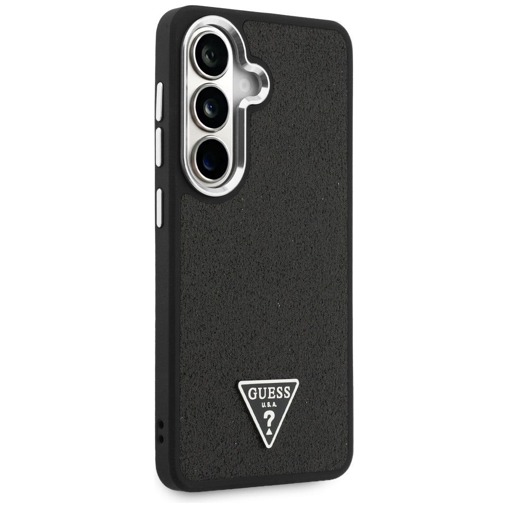 Case for Samsung Galaxy S26 S942, Guess, Fixed Glitter Triangle Logo, Black